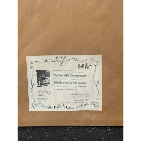 VTG P. Buckley Moss The Quilting Hour Framed 30.5"x30.5" Art Signed Numbered COA - Picture 7 of 8